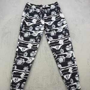 Fresh Prints of Bel-Air Pants Mens XL Black White Rose Floral Streetwear Joggers
